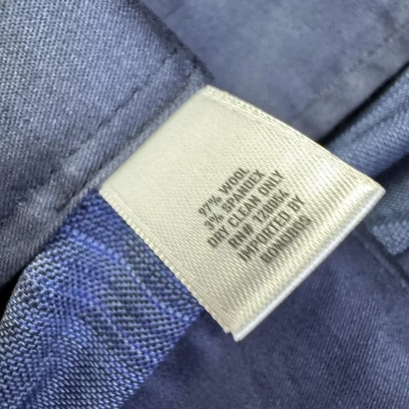 Bonobos Pants Mens 34x37 Blue Plaid Wool Blend Athletic Fit Dress Trousers NEW